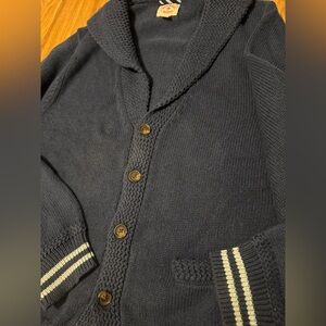 Brooks Brothers Dark Royal Blue Shawl Collar Cardigan